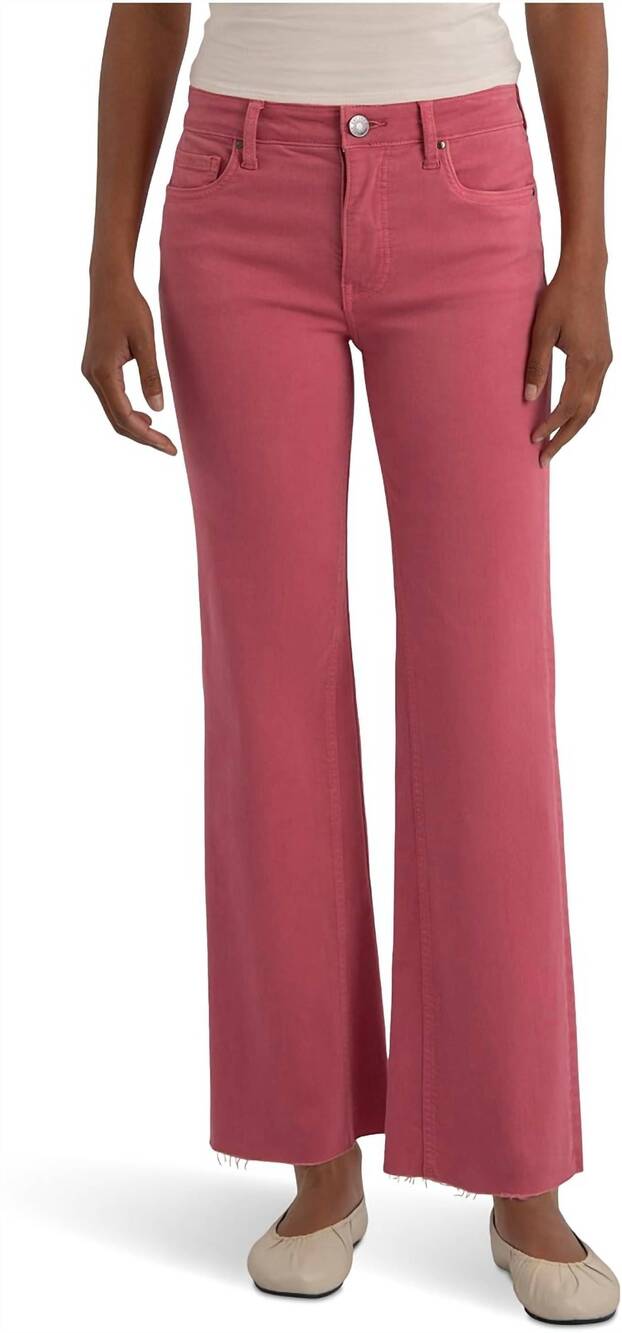NEW KUT FROM THE KLOTH kelsey high rise fab ab ankle flare jeans in flamingo